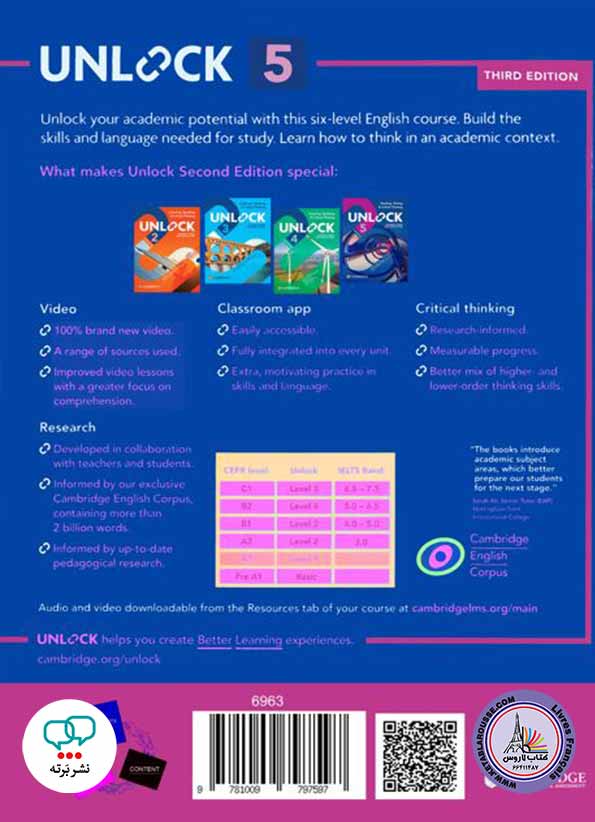 کتاب آموزش زبان انگلیسی Unlock 5 third Edition Listening Speaking