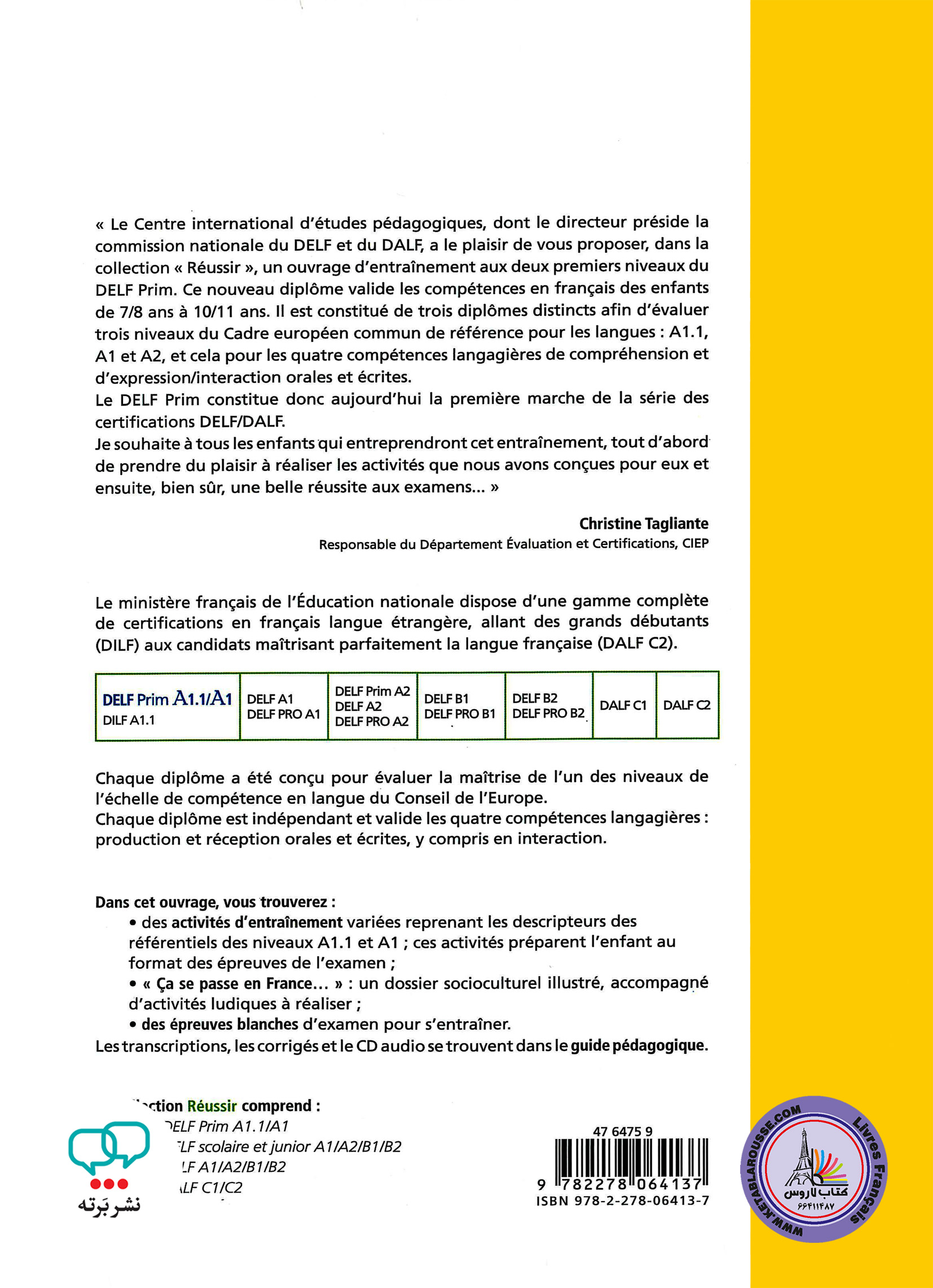 کتاب آزمون روسیر ل دلف پریم فرانسه Reussir le delf prim A1 A1.1